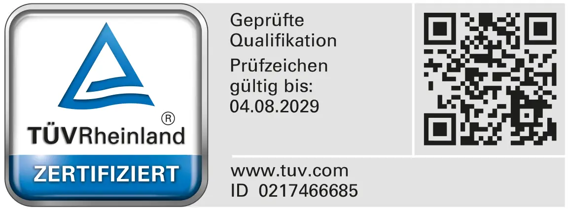 Zertifikat/Auszeichnung: Tuev Rheinland – cw.marketing