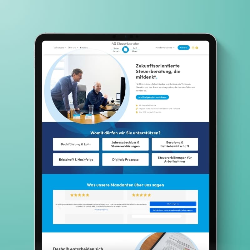 Webdesign-Referenz AS Steuerberater