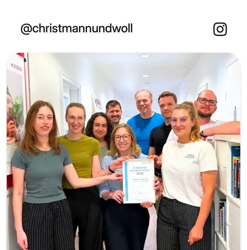 Team von cw.marketing Leer mit Auszeichnung