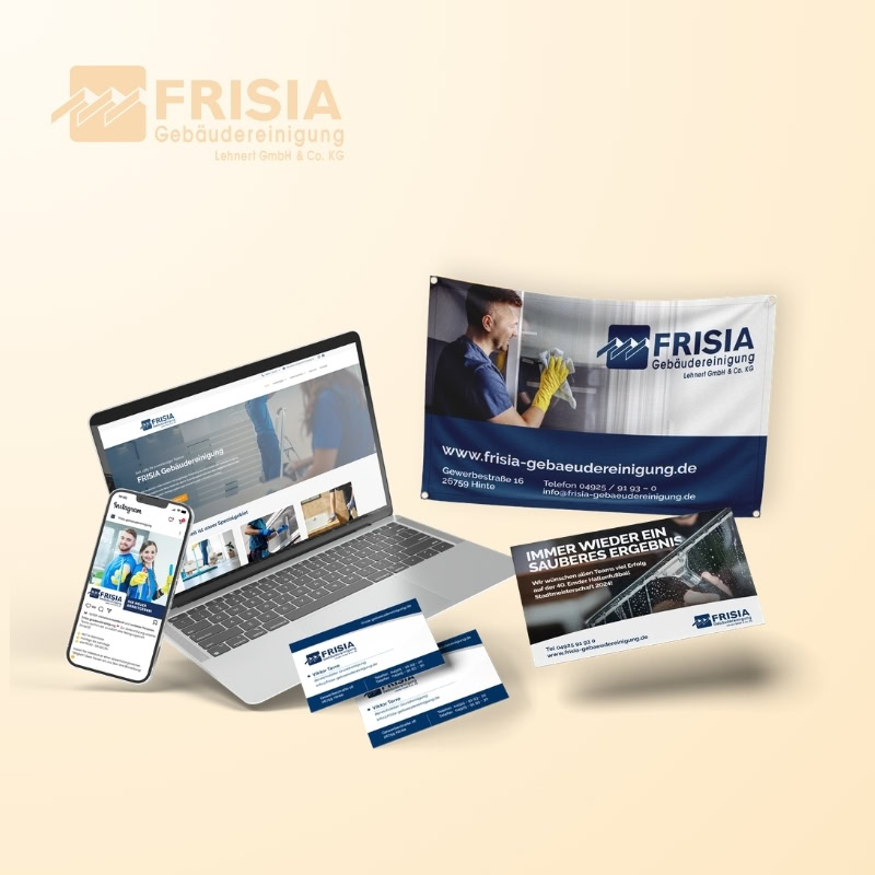 Corporate-Design-Referenz Frisia Gebäudereinigung – cw.marketing
