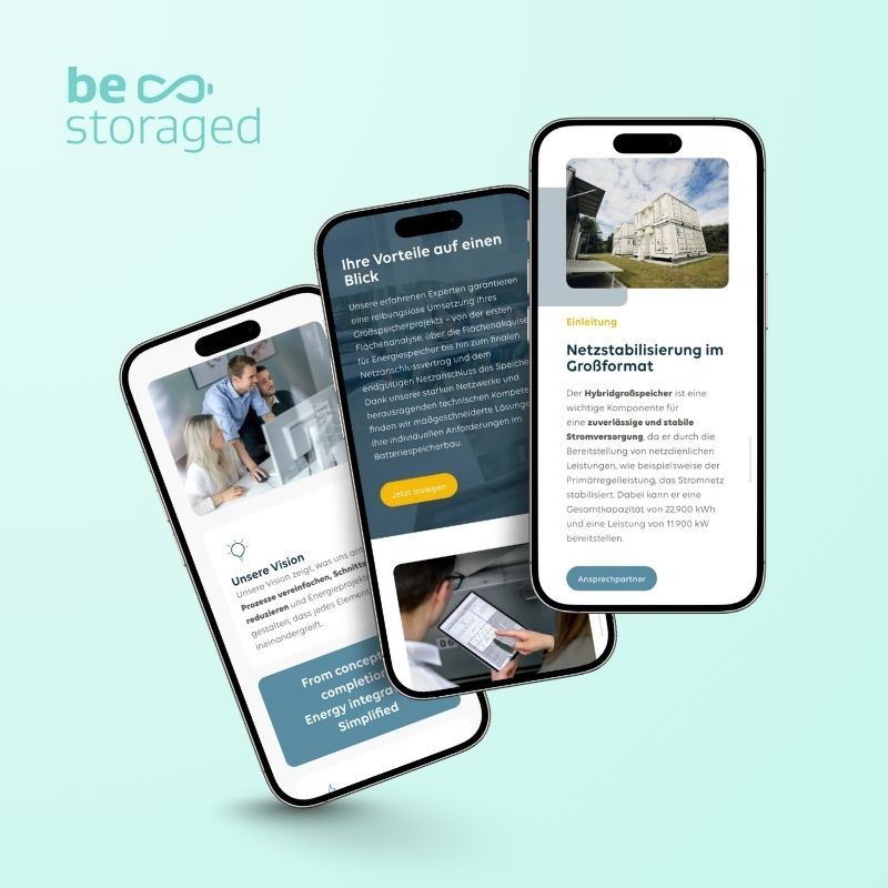 Webdesign-Referenz be.storaged