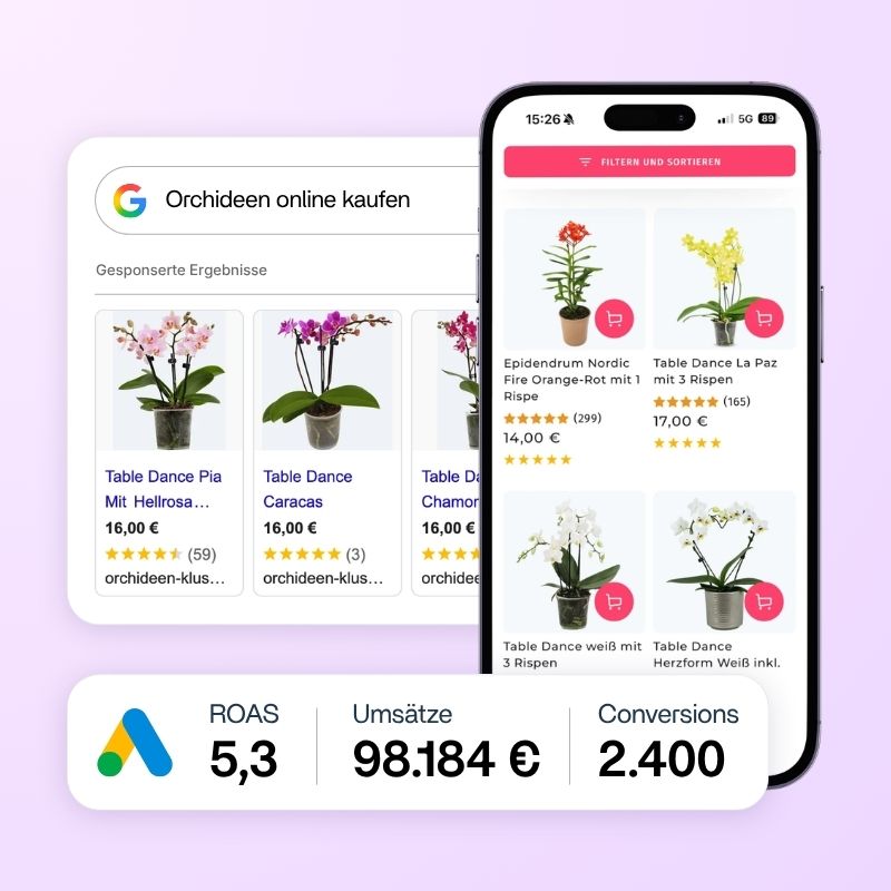 Google Ads Referenz Orchideen Klusmann