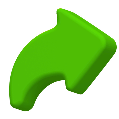 3D-Icon eines Pfeils als Symbol für Weiterempfehlen und Teilen